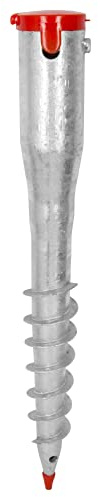 ADGO Schraubfundament Ø68 mm, Sockel für Gartenschirm, Swider, Einschraubhülse für Sonnenschirme, Bodenhülse, Bodendübel, 5 Reduzierhülsen 24-60mm, Eindrehstange, Eindrehbodenhülsen, Verzinkt (550 mm)