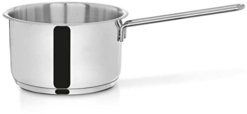 Stielkasserolle Kochtopf mit Stiel aus Stahl rostfrei induktionsgeeignet 20 cm 3,6l