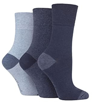 SockShop Gentle Grip Ladies Floral Spotted Patterned Striped Honeycomb Top Cotton Socks 3 Pairs Assorted Colours Size 4-8
