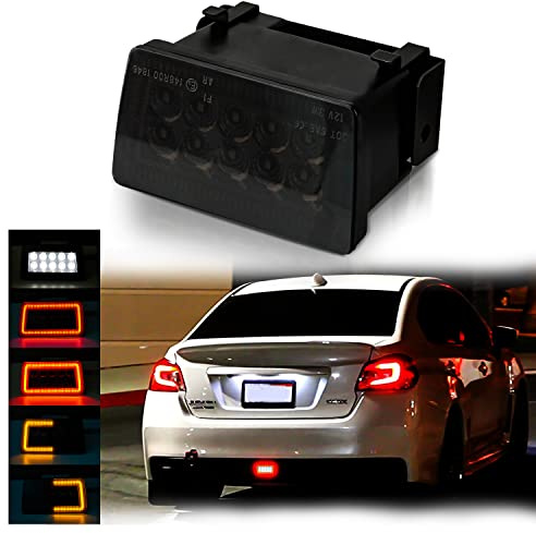 Bestview 5-In-1 LED Rear Fog Light Assembly Kits Compatible for 2011-2021 Subaru WRX STI Impreza XV Crosstrek, Function as Tail Brake Backup Reverse Turn Signal Lights (Smoke Len)