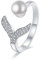 LVVY Silber Farbe Perlen Ocean Whale Fish Tail Animal Öffnung Verstellbarer Ring Geburtstagsgeschenk Weihnachtsfeier Schmuck
