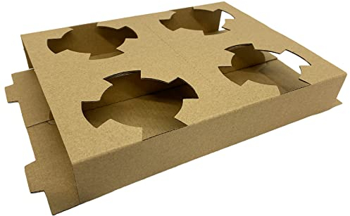 Portavasos de cartón desechables para café, té, restaurantes, comida para llevar, bandeja portadora de bebidas frías y calientes (400, portadores de cartón de 4 tazas)