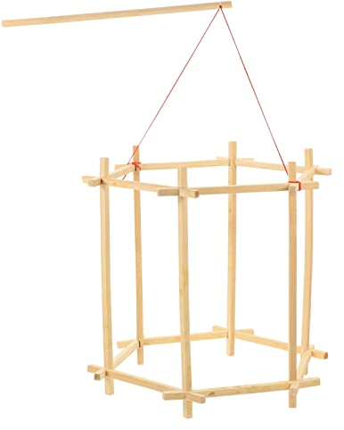 COHEALI Laternen Ständer Bilderrahmenständer Holzrahmen Armbandhalterständer Sechseckiger Laternenrahmen Hex-Laterne Materialien Für Laternenrahmen Hölzern Kind Spielzeug Handbuch