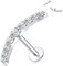 AROWRO 16G Labret Tragus Monroe Schmuck CZ Lippenringe Daith Ohrstecker Lippe Medusa Piercing Helix Knorpelohrring G23 Titan 8mm Silber Innengewinde