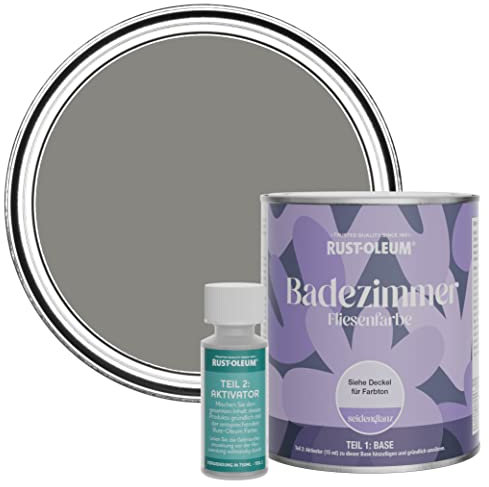 Rust-Oleum Peinture Grise Résistante à l'eau pour Carrelage de Salle de Bain, Finition Satinée - Béton 750ml