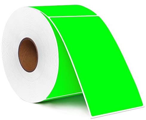 PARLAIM 3 X 5 Inch Rectangle Adhesive Color Coding Stickers,Square Inventory Label Stickers -500Per Dispenser Box (Fluorescent Green)
