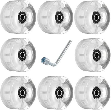 PATIKIL 8Pack Rollschuh mit Lager Leuchtend Ersatz für Doppelreihe 32x58mm Weiß