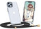 Dniodio Matte Handykette Hülle für iPhone 13 Pro Max Hülle mit Band Silikon Necklace(abnehmbar) Transparent Hülle mit Kordel zum Umhängen TPU Handy Schutzhülle(Schwarz)