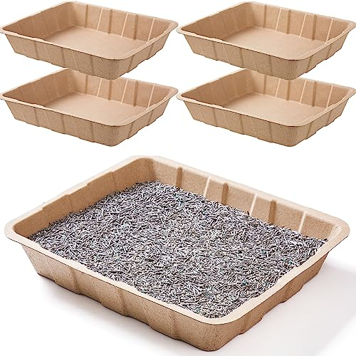 Vealind Disposable Cat Litter Tray Paper Cats Litter Boxes Cat Travel Toilet Litter Pan Liners Cats and Small Animals Leakproof Litter Box (5 PACK)