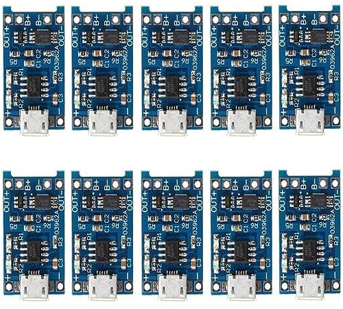 TP4056 1A 5V Lithium Battery Charging Board Module MICRO USB Interface Charging Protection 2-in-1 10 PCS