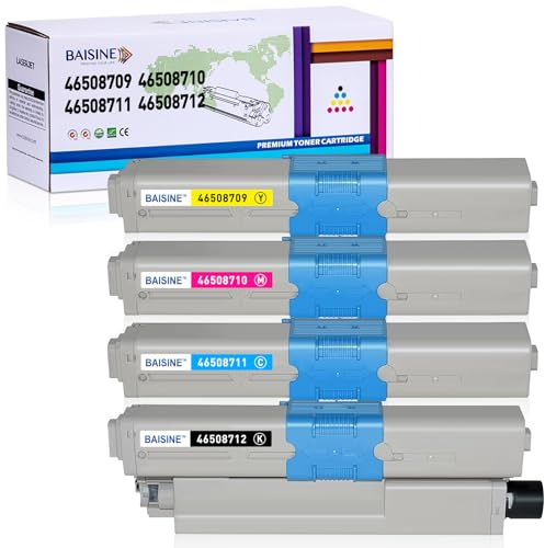 BAISINE Toner MC363 C332 Kompatibel Tonerkartuschen für Oki C332DN MC363DN C332DNW MC363DNW Drucker (Schwarz-3500 Seiten, CMY-3000 Seiten)
