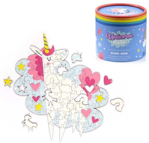 Puckator - Einhorn-Puzzle aus Holz, Mehrfarbig, JIG06