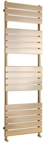 Milano Lustro Brushed Brass Flat Panel Heated Towel Rail - 1600mm x 500mm