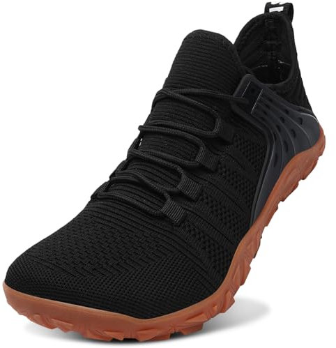 Hommes Barefoot Chaussures Pieds Nus Minimalistes Marche Légère Large Sneakers,Noir Marron,39 EU