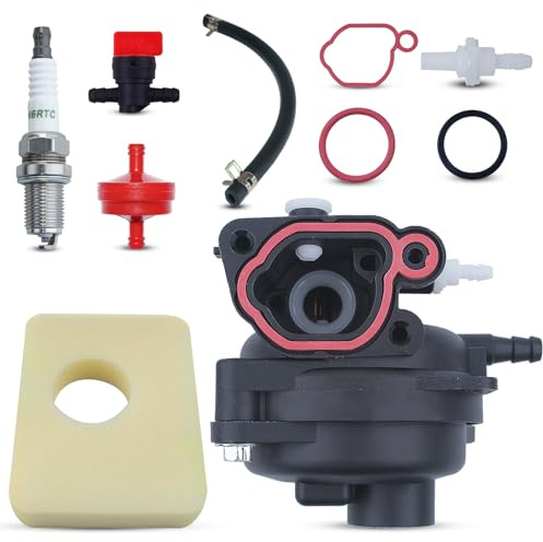 Haishine 799583 Carburatore per 799583 591160 593261 591110 Motori per Tosaerba Parti e Accessori con Candela Tubo Olio Filtro Aria in Cotone Filtro Olio