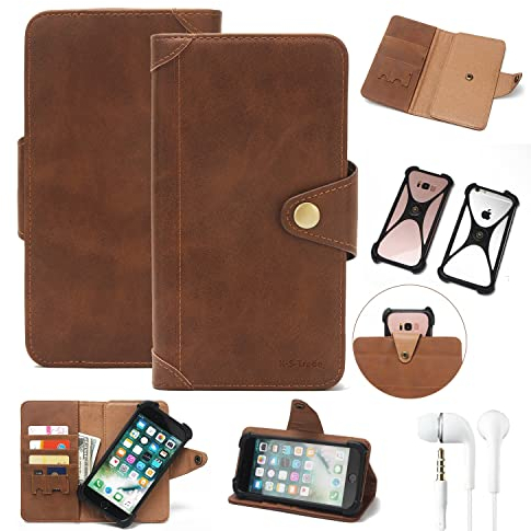 K-S-Trade Qualitativ & Innovativ Handyhülle + Kopfhörer Für BLU G40 Schutz Hülle Walletcase Bookstyle Tasche Case Handytasche Wallet Flipcase