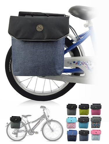 BambiniWelt by Rafael K. Gepäcktasche – Wasserabweisende Gepäckträgertasche für Kinderfahrrad 18–24 Zoll – für alle PUKY und WOOM Räder – robuste Fahrradtasche (blau (M2))