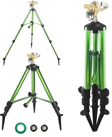 Sprinkler Teleskopstativ Sprengweite bis 20m 360° Sprühaufsatz Impulsregner Rasensprenger Sektorenregner Bewässerungssystem Gartenbewässerung