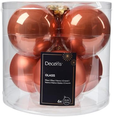 Weihnachtskugeln Glas 8cm 6 Stück - matt & glänzend - Große Christbaumkugeln Weihnachtsbaumkugeln für Weihnachten - Christbaumschmuck & Weihnachtsbaumschmuck - Kürbis