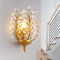 Ganeed Crystal Wall Lights Antique Retro Vintage French Style Rustic Indoor Wall Lamps for Hallway Porch Landing Bedroom 1 Light E14 Gold (1 Pack)