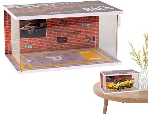 Modello Garage Display, LED Parcheggio Scene, Model Car Case, Miniature Parcheggio Lot, Modello Garage Light, Parcheggio Display Toy, Desktop Car Decorations, LED Car Showcase, Car Garage Diorama