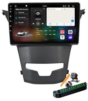 YLOXFW M6 pro3, Autoradio Android 14.0 Navi 2 DIN Stereo für Korando Actyon 2013-2018 Sat GPS Navigation 9 Zoll Cartablet DVD Multimedia Player FM BT Receiver mit Carplay 4G 5G WiFi DSP SWC