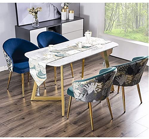 Moderno juego de sillón de terciopelo con patas de acero, 2 piezas de asiento y respaldos cómodos para sala de estar, salón u oficina, muebles elegantes para cocina y comedor (color: B)