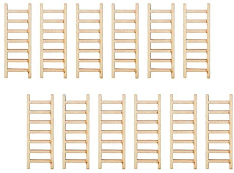 Vaguelly 40 STK Simulations Leiter Mini- Bodenführung für Schiebetüren Holzleiter Dekoration DIY Dekoration Holzleiter Sandtisch-Landschaftsmodell Foto-Requisiten aus Holz hölzern