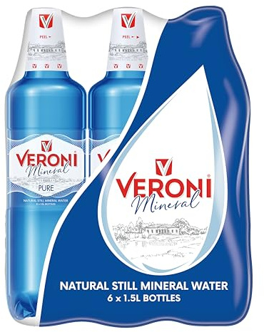 Veroni Still Mineral Water 6 x 1.5L PET bottles - Mineral water sourced from a depth of 201m from the Radom Spring in Poland