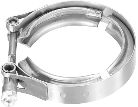 sourcing map 2.36 V Band Clamp 304 Stainless Steel for Exhaust Systems Downpipe Exchange Exhaust Accessories, Adjustment Range 60mm / 2.36inch
