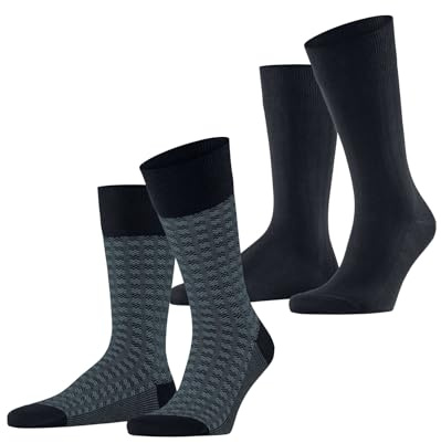 ESPRIT Herren Houndstooth 2-Pack Socken Baumwolle atmungsaktiv