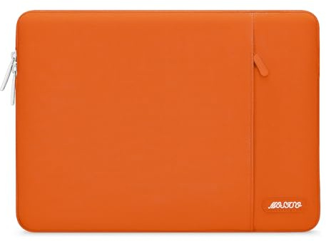 MOSISO Laptophülle 14 Zoll, 14 Zoll Laptoptasche Kompatibel mit HP Lenovo Dell ASUS Acer, HP Stream, Dell Latitude, Lenovo IdeaPad, Polyester Vertikale Laptop Hülle Tasche mit Tasche, Orange