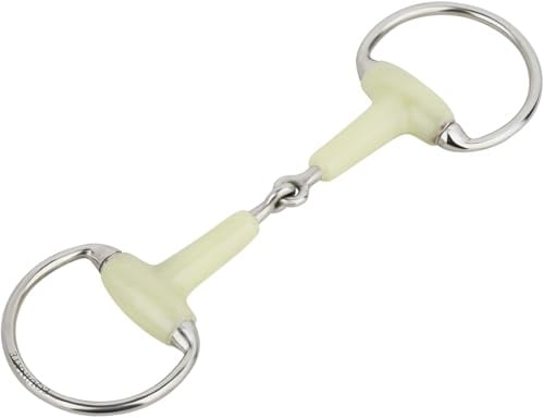Equinate Olivenkopfgebiss mit Apfelgeschmack 18mm einfach gebrochen 13,5cm | Anatomisch geformtes maulfreundliches Gebiss mit sanfter Einwirkung | Lasergraviert