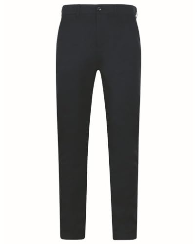 Henbury Mens Stretch Flex Waistband Chinos (34R) (Navy)