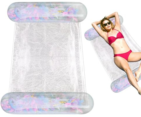 Schwimmbad Hängematte - Pool schwimmt Erwachsene Größe, faltbarer aufblasbarer Wasser-Loungestuhl | Auslaufsichere Luftmatratze für See Beach und Fluss verwenden Schwimmbäder, bequeme Sommer-Recl