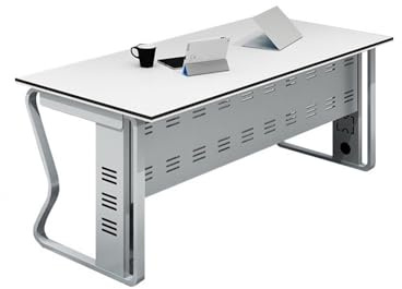 Schreibtisch Eleganter Boss-Schreibtisch von Büromöbeln – Geräumiger Einzelschreibtisch mit Einer weißen, großen Tischplatte und viel Platz auf der Unterseite for Zuhause oder bei Arbeit(200x90x75cm)