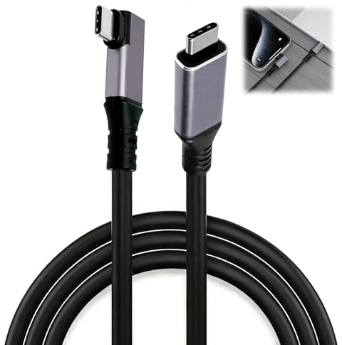 iwui Cable tipo C a tipo C PD240W Carga Rápida, 1M 90 Grados USB-C Cable | 10Gbps Transmisión, USB 3.1 Gen 2, 4K@60Hz Vídeo Transmisión