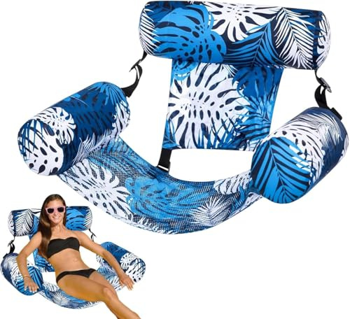 sedia galleggiante gonfiabile, Lounge gonfiabile della sedia di galleggiamento della piscina per gli adulti, Sedili Pieghevoli Tubo per Prendere Sole Piscinas, Per Feste, Viaggi, Vacanze (A)