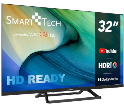 Smart Tech TV LED HD 32' (80 cm) Smart TV Web OS-32HW01V3- Molotov, Netflix, Prime Video, 3xHDMI - 2xUSB -Dolby Audio