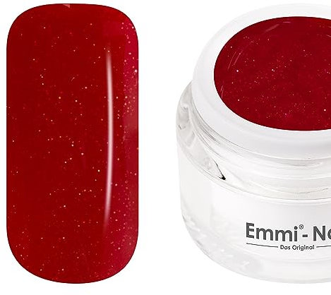 Emmi Nail Farbgel Dunkelrot - Veganes UV/LED-Gel für glänzendes Finish, hohe Deckkraft, mittelviskos, kein Verlaufen in die Nagelränder, 5 ml - Apollon Red