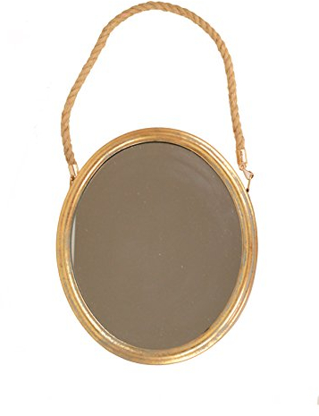 Charmanter Landhaus Metall Wandspiegel Spiegel 18-16 antik Garderobenspiegel Flurspiegel Barock (Gold oval)