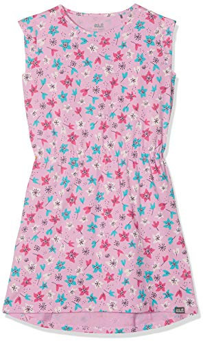 Jack Wolfskin Mädchen Lily Lagoon Kleid, pink Tulip Allover, 128