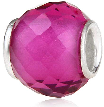 Breloque en argent sterling 925 et verre de Murano avec pierre de naissance pour bracelet à breloques Pandora