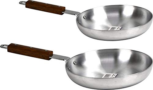 Sterling Ventures Klassic Combo Set of 2 Cooking Aluminium Frying Pans with Wooden Handle (26cm & 30cm)