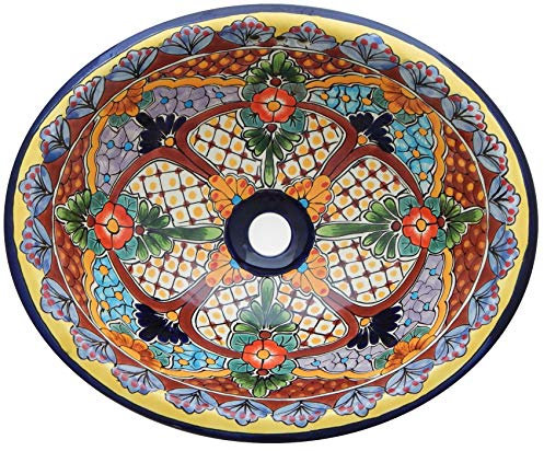 Mexican Talavera Handmade Hand Painted Bathroom Sink # 224