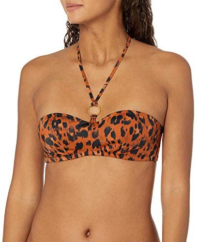 Freya Damen Roar Instinct Bandeau-Bikinioberteil mit Bügel Bikini, Leopard, 70F