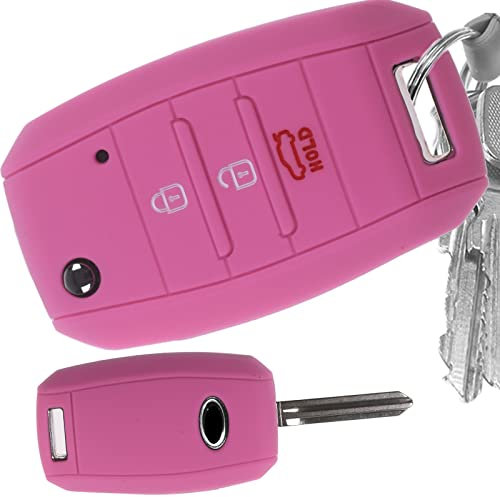 Klapp Schlüssel Hülle Rosa Kompatibel mit KIA Picantio Rio Ceed Soul Sportage Stonic Carens