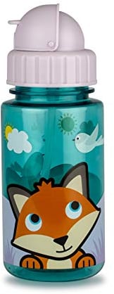 TUM TUM Gourde Enfants, Gourde Enfants avec Paille Tritan, 400 ml, sans BPA -Felicity le Renard