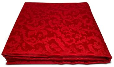 Giovanni Dolcinotti Rechteckige Tischdecke, schmutzabweisend, Weihnachten, 140 x 280 cm, Jacquard Damast, 12 Plätze – 100% Made in Italy – Farbe Weiß