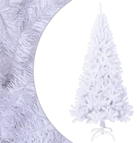 vidaXL Künstlicher Weihnachtsbaum mit Dicken Zweigen Christbaum Tannenbaum Dekobaum Kunstbaum Weihnachten Dekoration Weihnachtsdeko Weiß 180cm PVC